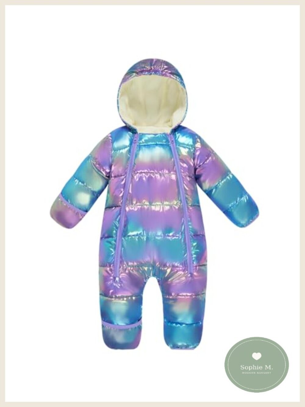 Baby Fleece Lined Hooded Footed Snowsuit Double Zipper Winter
